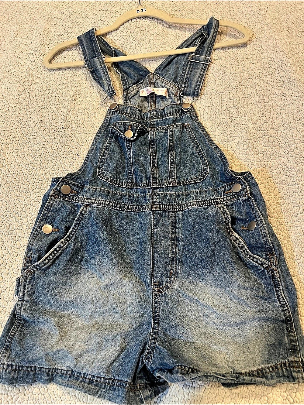 No Boundaries Girls Denim Short Overalls Size 7